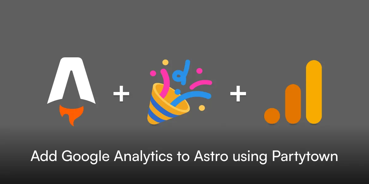 Logo af Astro.js, Partytown og Google Analytics sammen